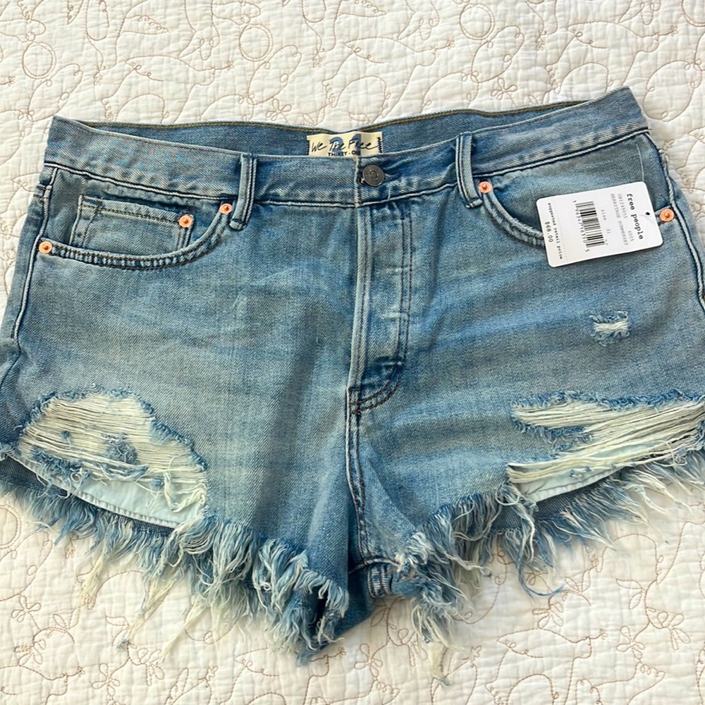 Free people cut off denim jeans shorts size 31 NWT Herritage Sommerset
